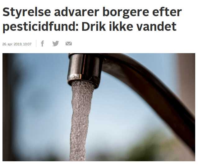 Styrelse advarer borger om fund af pesticider i drikkevand